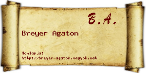 Breyer Agaton névjegykártya